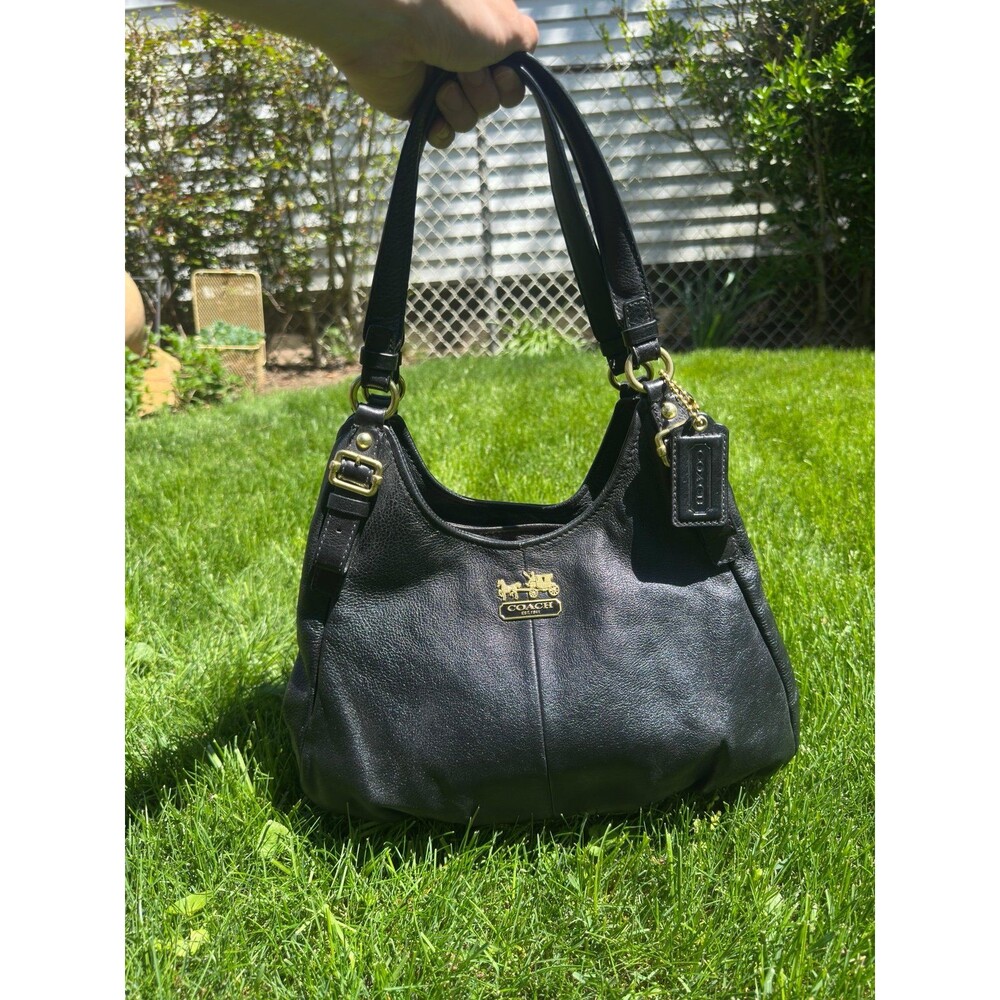 Coach Madison Maggie 16505 Black Leather Pleated Y2K Hobo Bag